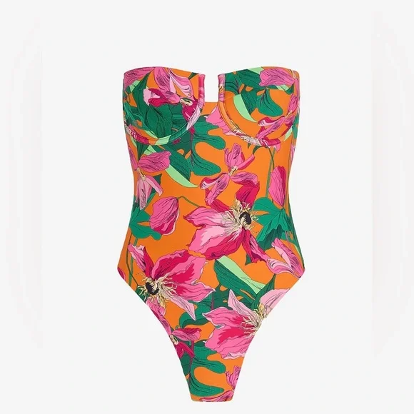 NEW with tags (NWT) Express Floral Balconette Body Contour One-piece Swimsuit - Picture 6 of 7